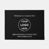 Black Custom Logo Text Modern Minimal Business Deurmat (Voorkant)
