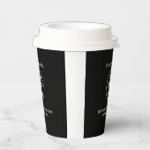 Black Custom Logo Text Modern Minimal Business Papieren Bekers (Rechts)