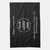 Black Custom Logo Text Modern Minimal Business Theedoek (Verticaal)