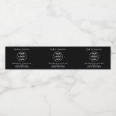Black Custom Logo Text Modern Minimal Business Waterfles Etiket (Enkel label)