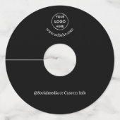 Black Custom Logo Text Modern Minimal Business Wijnglaslabel (Voorkant)