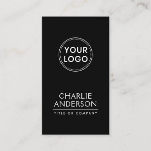 Black custom logo vertical modern minimalist visitekaartje