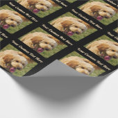 Black Custom Message Goldendole Dog Cadeaupapier (Hoek)