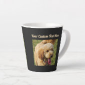 Black Custom Message Goldendole Dog Latte Mok (Rechterhoek)