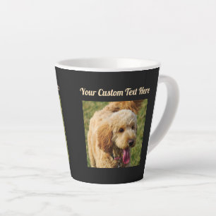 Black Custom Message Goldendole Dog Latte Mok