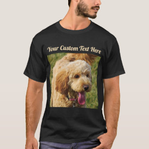 Black Custom Message Goldendole Dog T-shirt