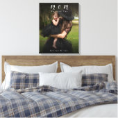 Black Custom Monogramed Photo for the Best Moeder Canvas Afdruk (Insitu (Slaapkamer))