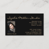 Black Custom Photo of Logo Gold Glitter Cosmetics Visitekaartje