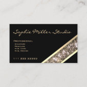 Black Custom Photo of Logo Gold Glitter Cosmetics Visitekaartje (Voorkant)