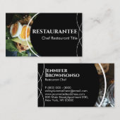Black Custom Photo Restaurant Cooking Chef Visitekaartje (Voorkant / Achterkant)