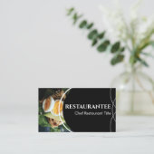 Black Custom Photo Restaurant Cooking Chef Visitekaartje (Staand voorkant)