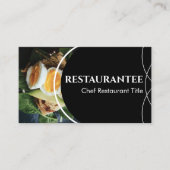 Black Custom Photo Restaurant Cooking Chef Visitekaartje (Voorkant)