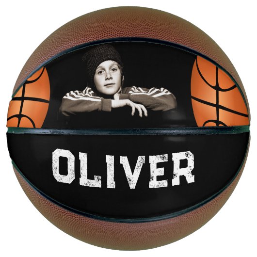 Black Custom Player Name Keepomwille Photo Basketbal (Voorkant)
