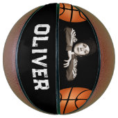 Black Custom Player Name Keepomwille Photo Basketbal (Verticaal)
