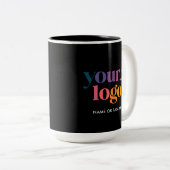 Black Custom Promo Business Logo Mug Tweekleurige Koffiemok (Voorkant rechts)