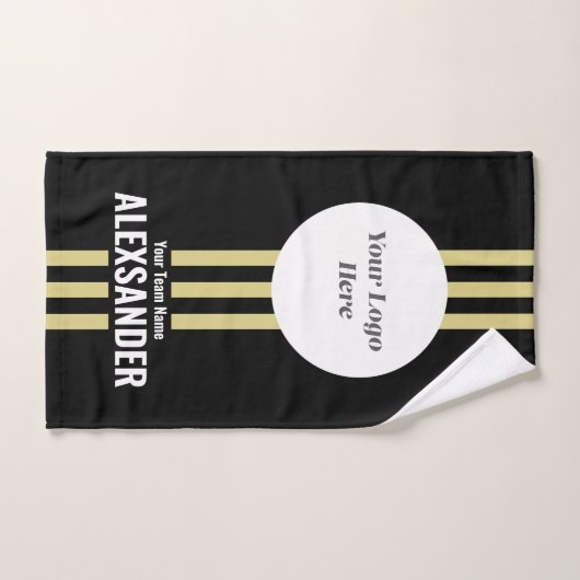 Black Custom Sports Team Logo, Team & Speler Naam Handdoek (Handdoek)