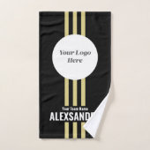 Black Custom Sports Team Logo, Team & Speler Naam Handdoek (Handdoek)