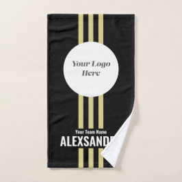 Black Custom Sports Team Logo, Team & Speler Naam Handdoek