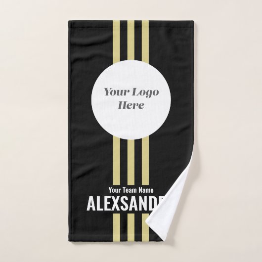 Black Custom Sports Team Logo, Team & Speler Naam Handdoek (Handdoek)
