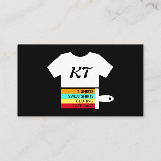 Black Custom T-Shirts Bags Visitekaartje (Achterkant)