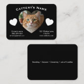 Black Customizable Cattery Business Card  Visitekaartje (Voorkant / Achterkant)