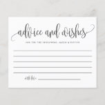 Black Cute Calligraphy Wedding Advice and Wishes<br><div class="desc">Vraag gasten om advies en wensen met deze aanpasbare advieskaart. Het bevat een zwarte moderne kalligrafie en een griezelig confetti patroon. Personaliseer u door uw eigen gegevens toe te voegen. U kunt het achterste afbeelding in een foto of een ander afbeelding ook veranderen. Dit moderne advies en deze wenskaart is...</div>