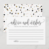 Black Cute Calligraphy Wedding Well Wishes Advieskaart (Voorkant / Achterkant)