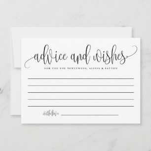 Black Cute Calligraphy Wedding Well Wishes Advieskaart