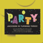 Black Cute Colorful Invitation Briefkaart