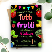 Black Cute Fruits Tutti Frutti Kaart