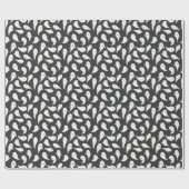 Black Cute Ghosts Halloween Wrapping Paper Cadeaupapier (Vlak)