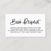 Black Cute Modern Calligraphy Book Request Kaart Visitekaartje (Voorkant)