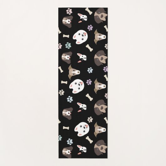 Black Cute Pet Dog Yogamat (Voorkant)