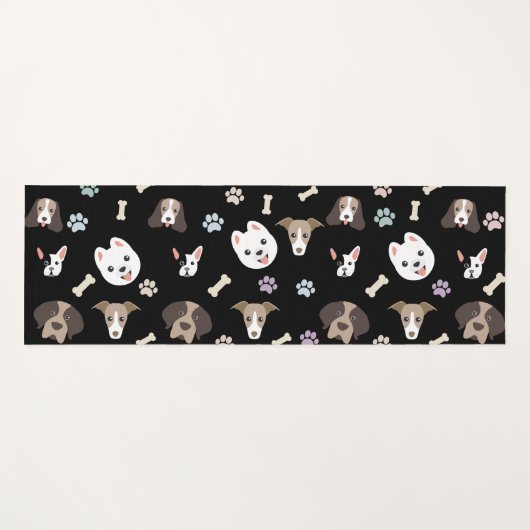 Black Cute Pet Dog Yogamat (Voorkant (horizontaal))