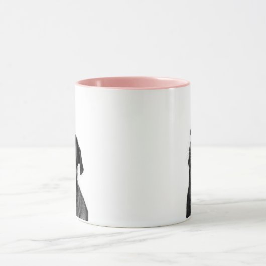 Black Cute Pug Pink Combo Mok (Midden)