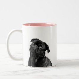 Black Cute Pug roze Mok met twee tonen