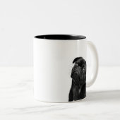 Black Cute Pug Two-Tone Mok (Voorkant rechts)