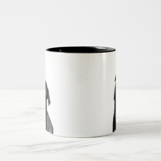 Black Cute Pug Two-Tone Mok (Center)