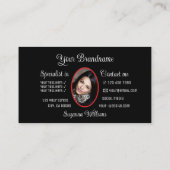 Black Cute Red Heart-afbeelding met monogram en fo Visitekaartje (Achterkant)