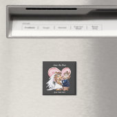 Black Cute Wedding Save the Date Magnets Magneet (Insitu (Vaatwasser))
