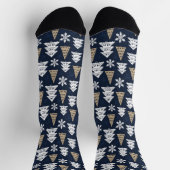 Black Cute White-kerstboom Socks Sokken (Top)