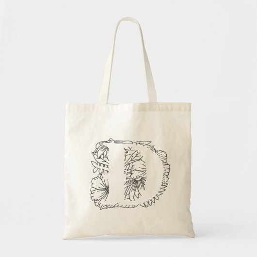 Black "D" Design Canvas tas (Voorkant)