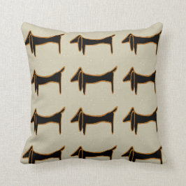 Black Dachshund Abstract Kussen