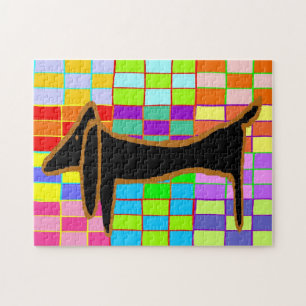 Black Dachshund Abstract Legpuzzel