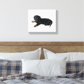 Black Dachshund Cocker Spaniel Puppy Foto Canvas Afdruk (Insitu (Slaapkamer))