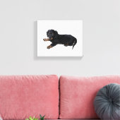 Black Dachshund Cocker Spaniel Puppy Foto Canvas Afdruk (Insitu (Woonkamer))