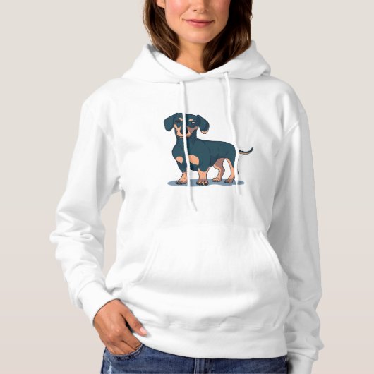 Black Dachshund Hoodie (Voorkant)