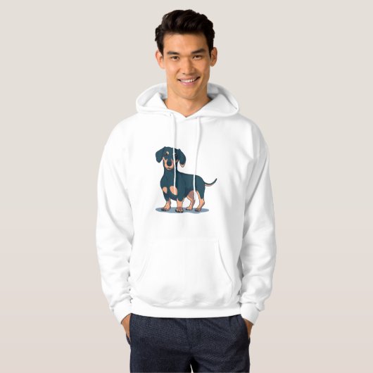 Black Dachshund Hoodie (Voorkant volledig)