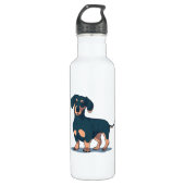 Black Dachshund Waterfles (Voorkant)