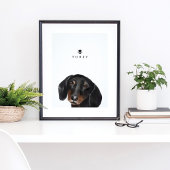 Black Dachshund Waterverf Illustratie Dog Name Poster